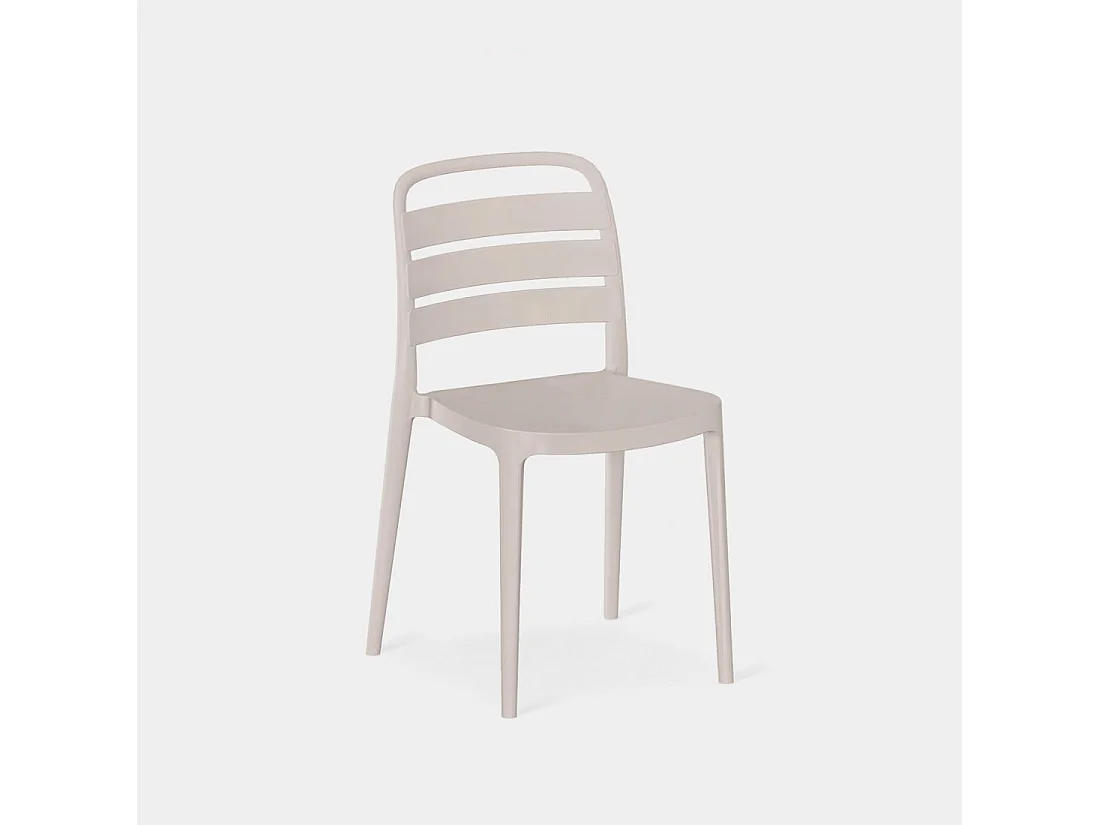 Chaise d'extérieur en plastique beige 42x80 cm-Zira