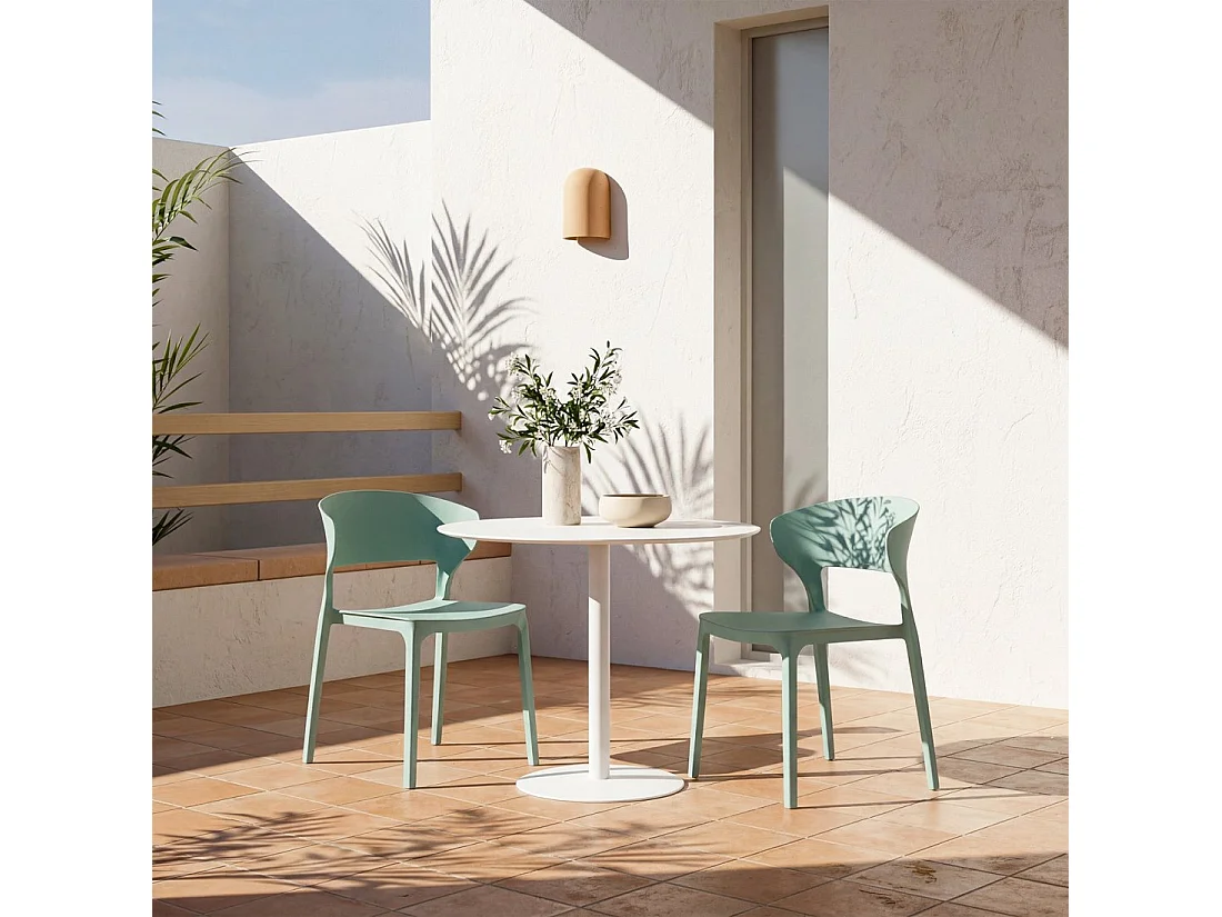 Chaise de jardin en plastique menthe 48x76 cm-Serin