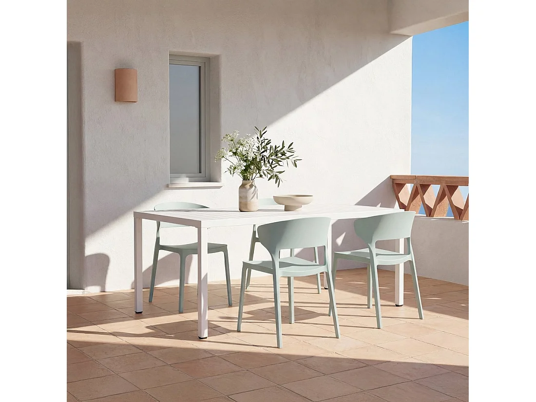 Chaise de jardin en plastique menthe 48x76 cm-Serin