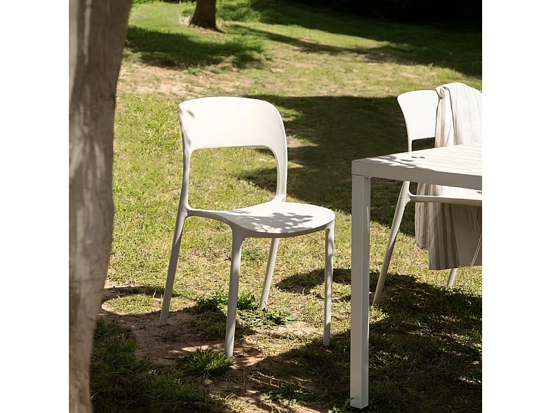 Silla de exterior de Plástico Beige 83 x 46- Klint
