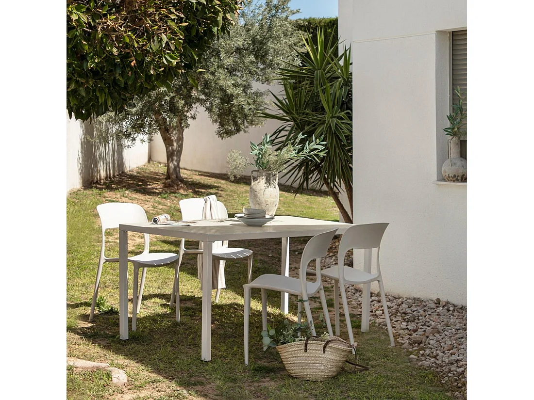 Chaise d'extérieur en plastique beige 46x83 cm-Klint