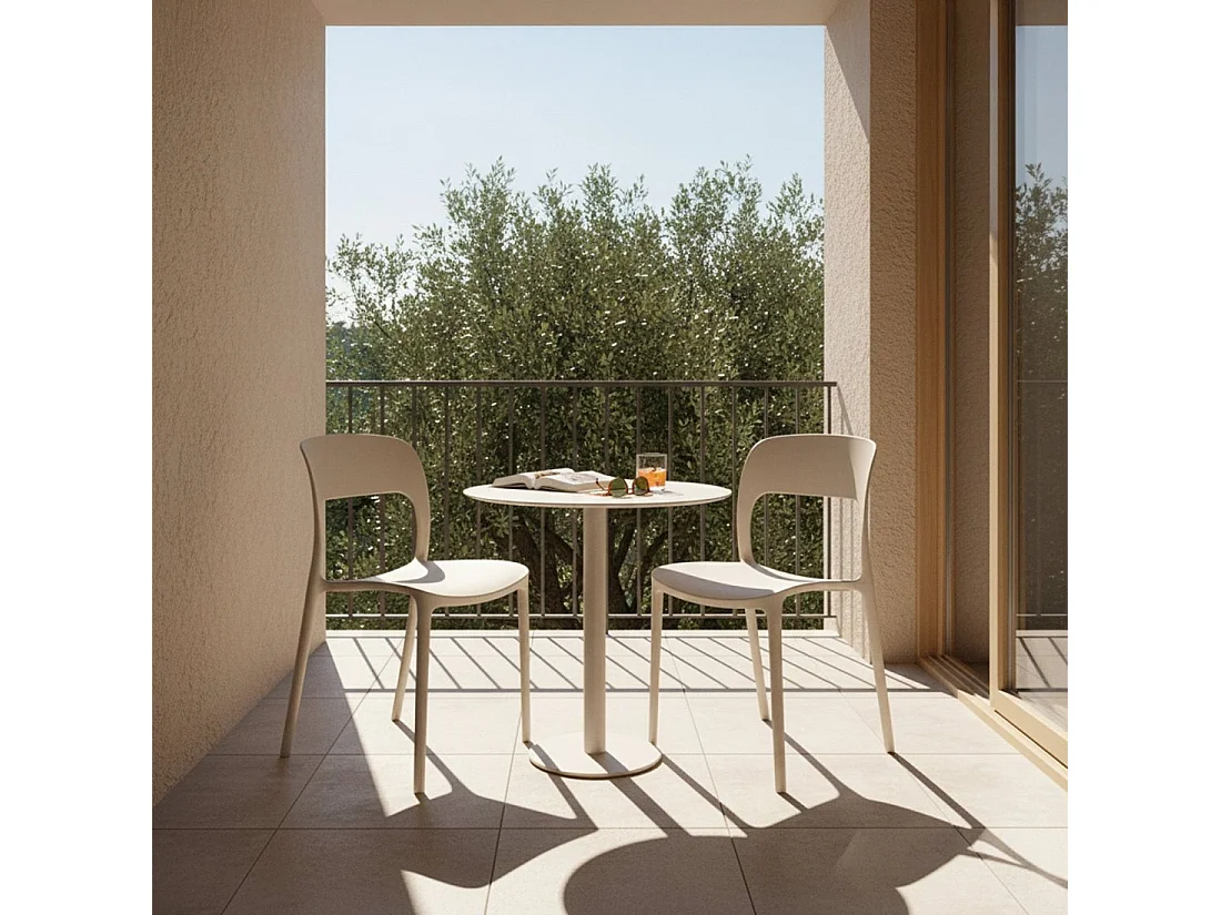 Silla de exterior de Plástico Beige 83 x 46- Klint