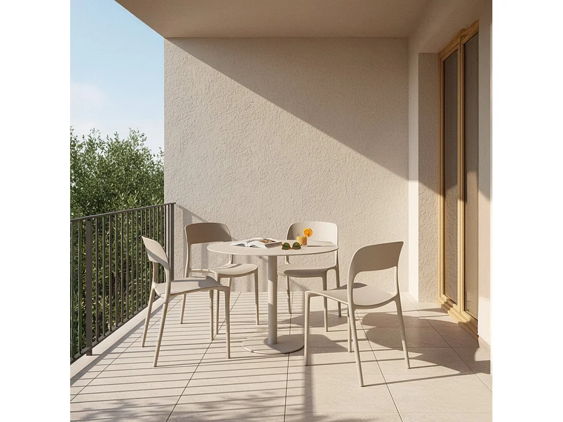 Silla de exterior de Plástico Beige 83 x 46- Klint
