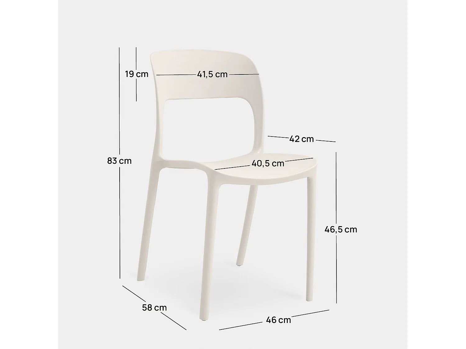 Silla de jardín de Plástico Beige 83 x 46- Klint