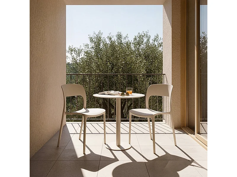 Silla de exterior de Plástico Beige 83 x 46- Klint