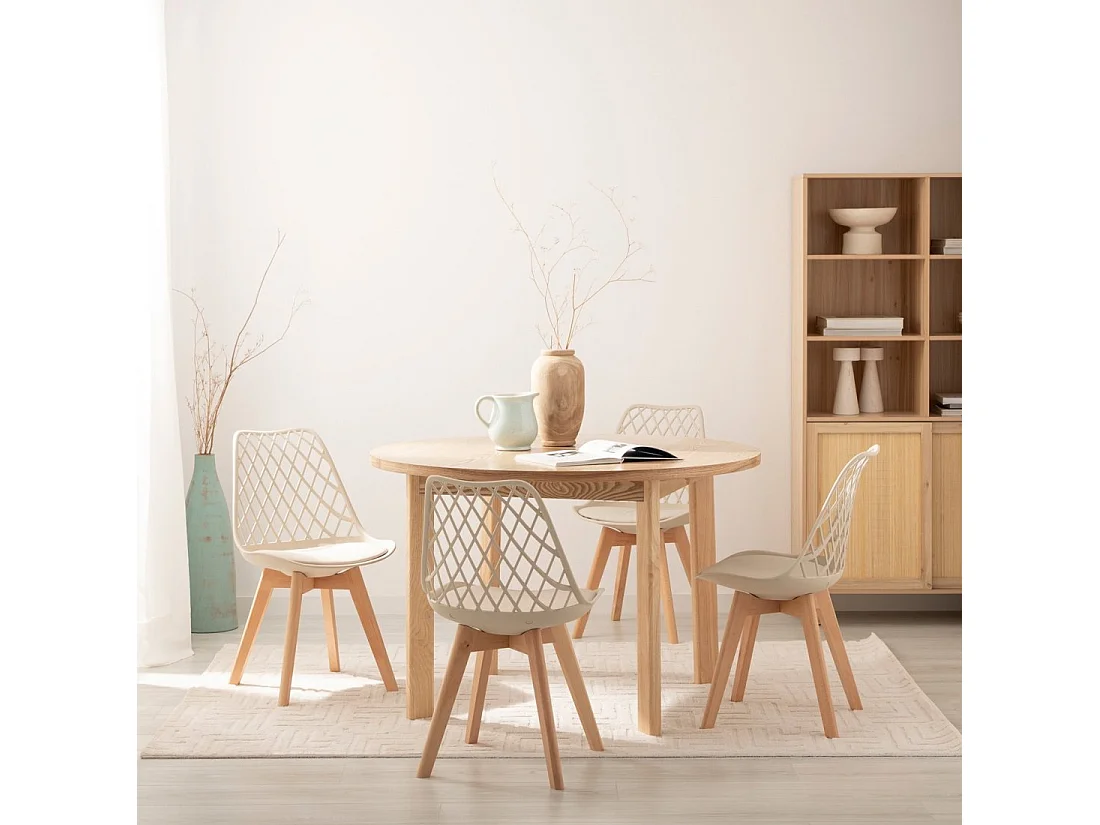 Silla de exterior de Plástico Beige 81 x 47- Ayla