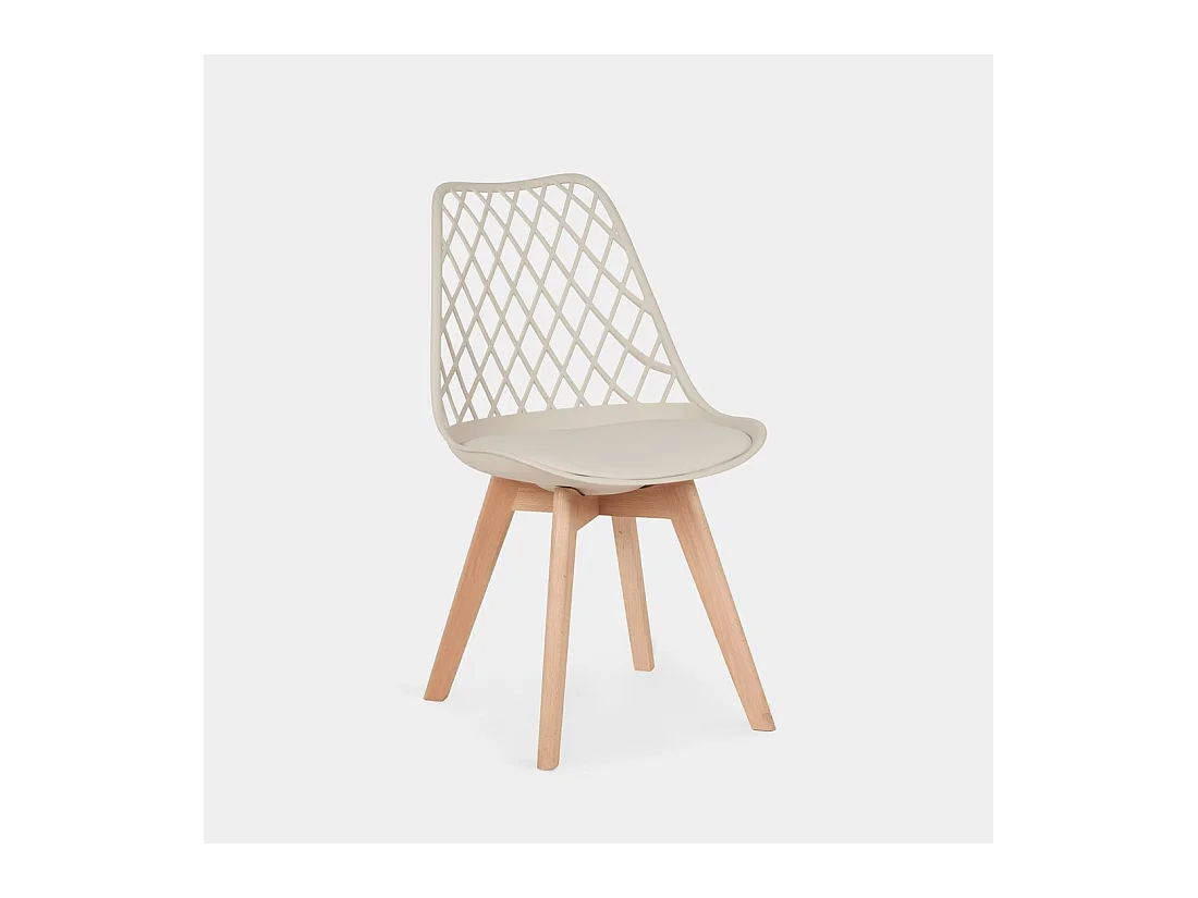 Chaise d'extérieur en plastique beige 47x81 cm-Ayla