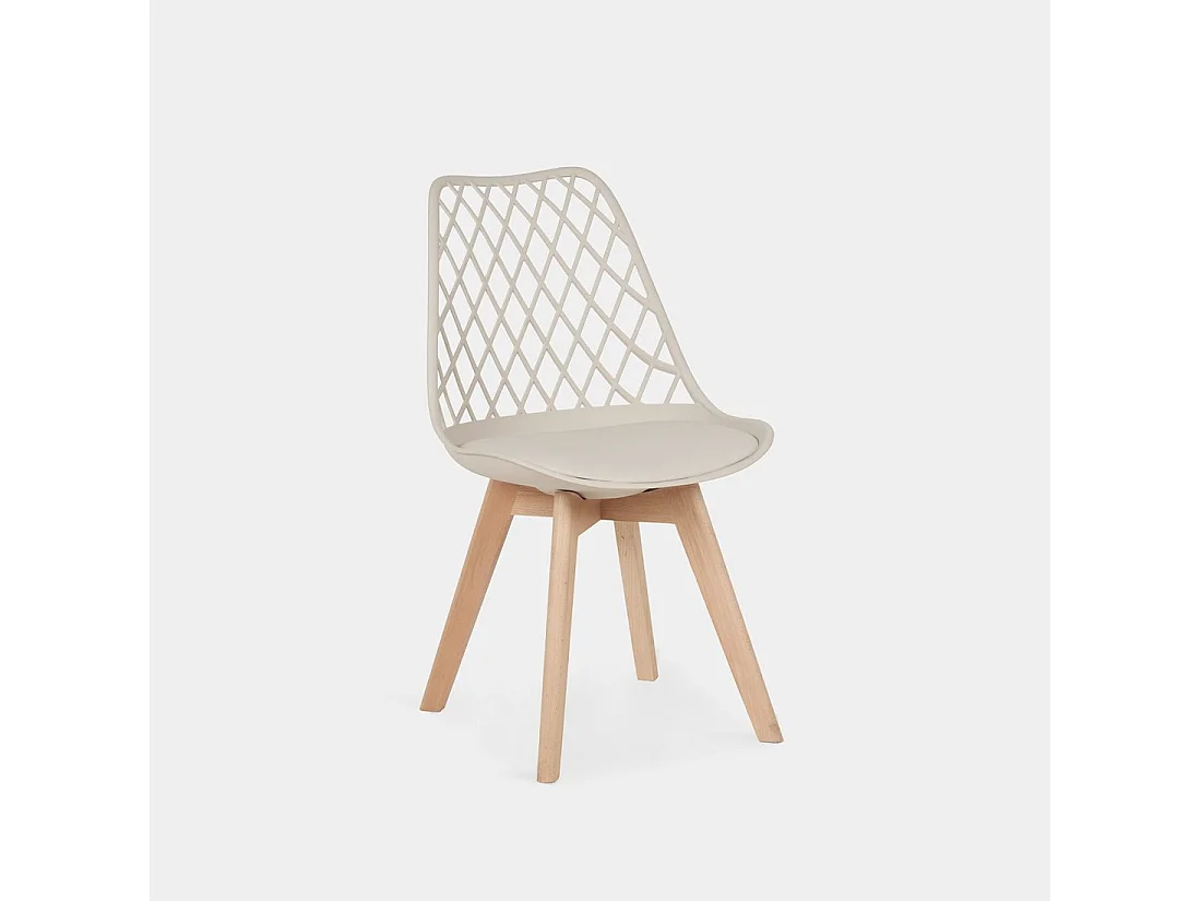 Chaise d'extérieur en plastique beige 47x81 cm-Ayla