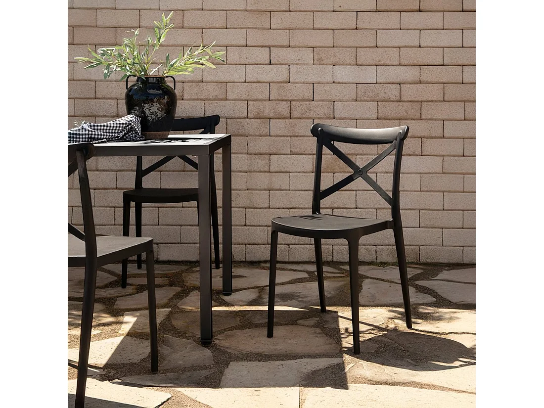 Silla de exterior de Plástico Gris antracita 81 x 48- Birk