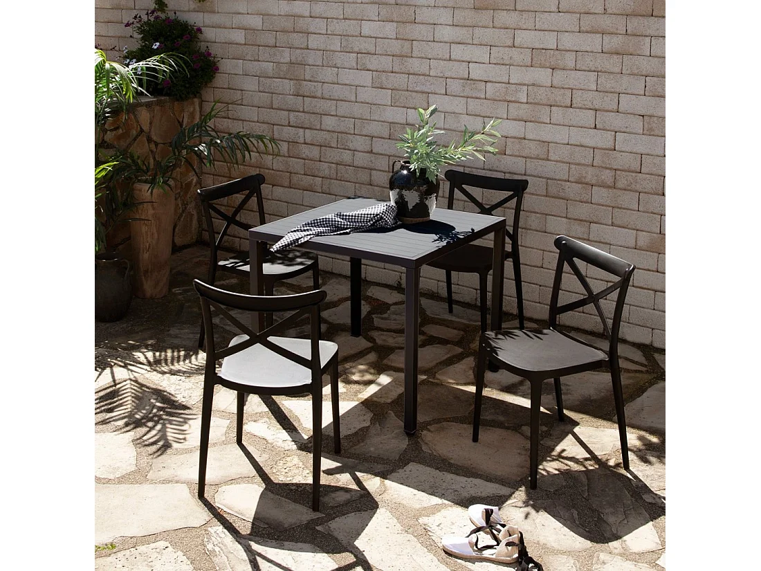 Silla de exterior de Plástico Gris antracita 81 x 48- Birk