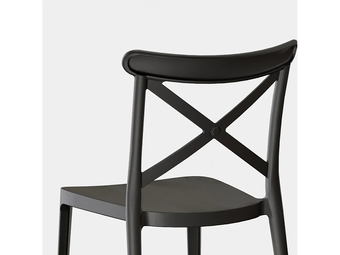 Silla de exterior de Plástico Gris antracita 81 x 48- Birk