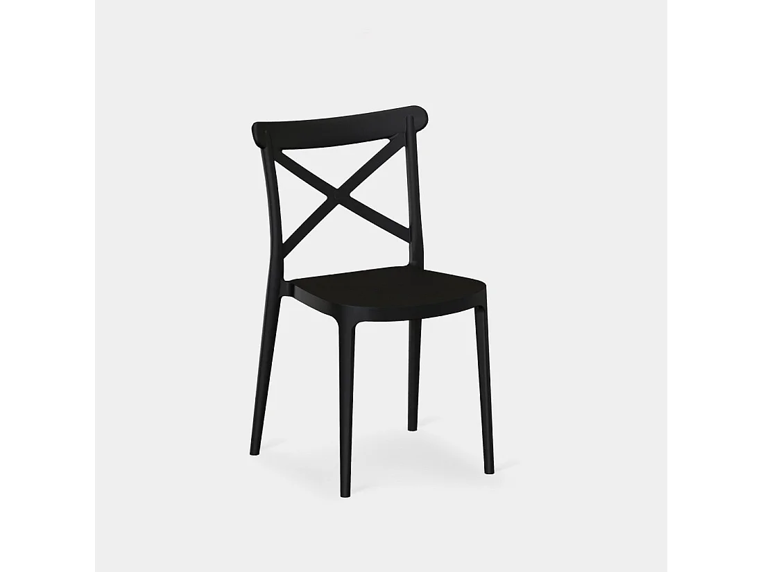 Chaise d'extérieur en plastique gris anthracite 48x81 cm-Birk