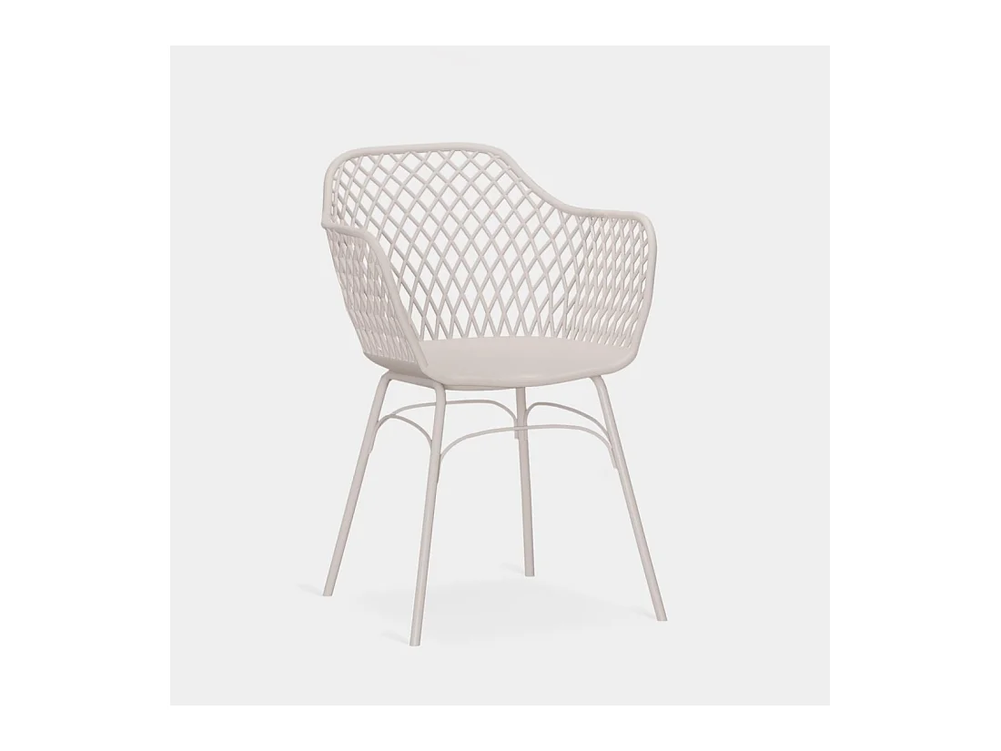 Chaise d'extérieur en plastique beige 59x72 cm-Stal