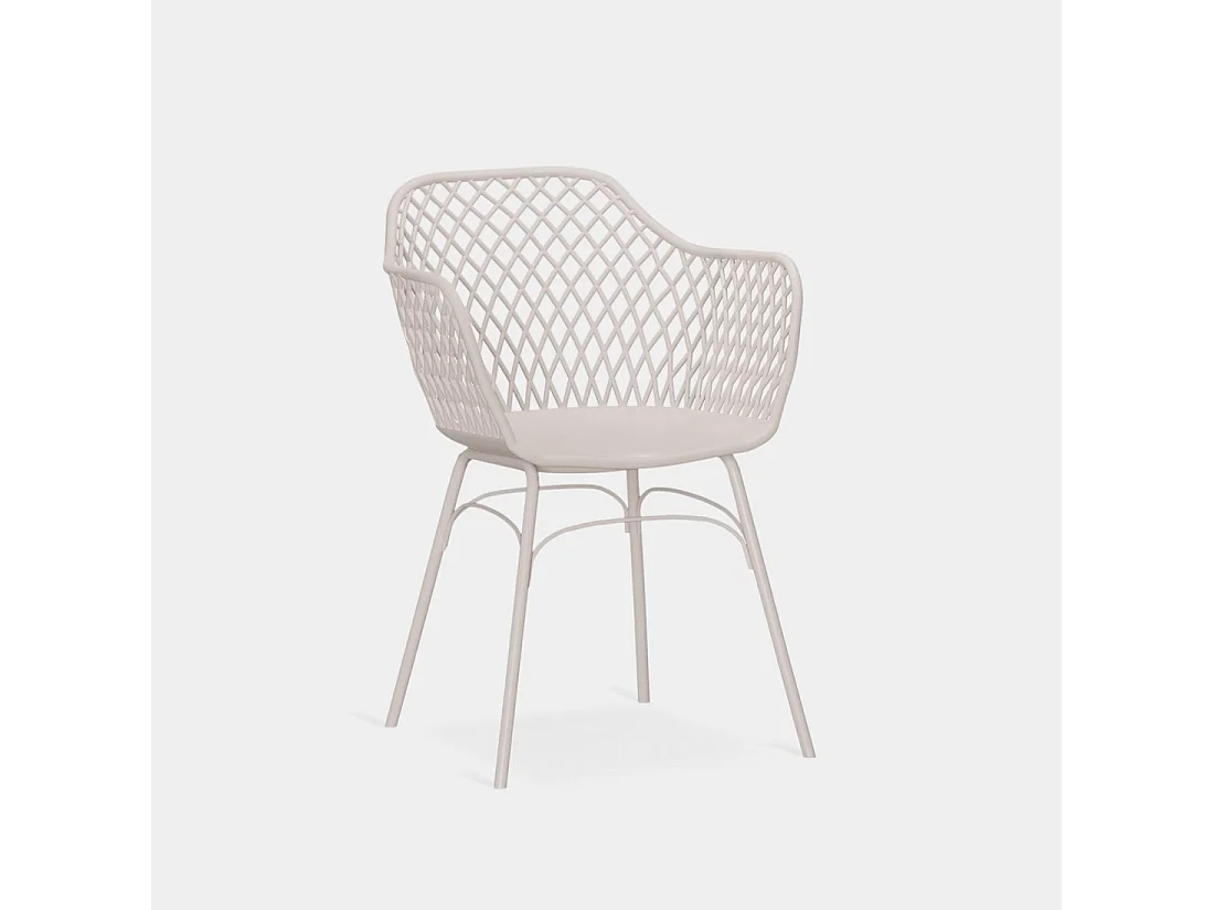 Chaise d'extérieur en plastique beige 59x72 cm-Stal