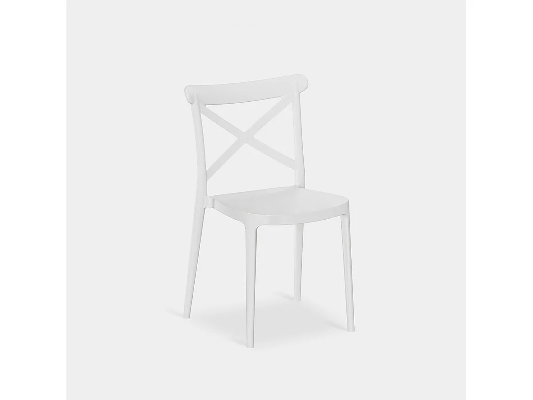 Chaise d'extérieur en plastique blanc 48x81 cm-Birk