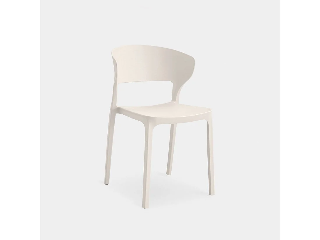 Chaise d'extérieur en plastique beige 48x76 cm-Serin