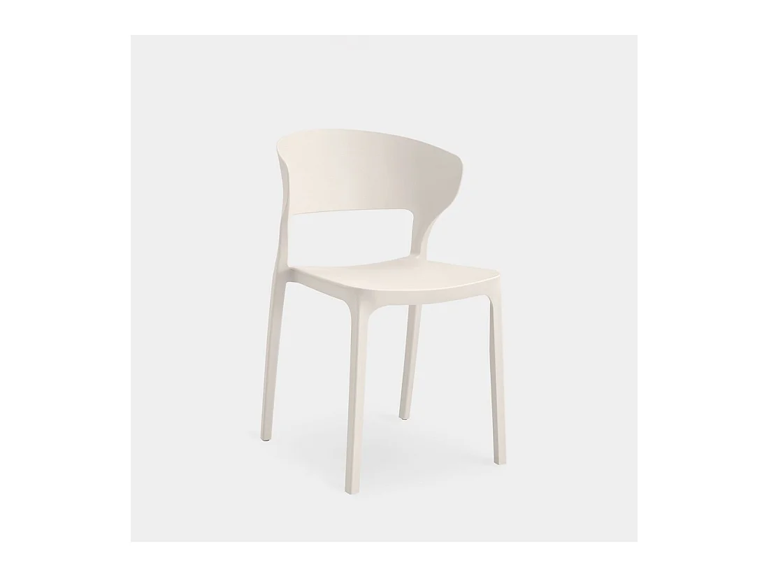 Chaise d'extérieur en plastique beige 48x76 cm-Serin