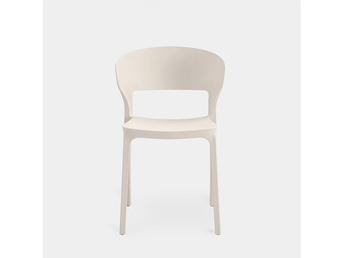 Chaise d'extérieur en plastique beige 48x76 cm-Serin