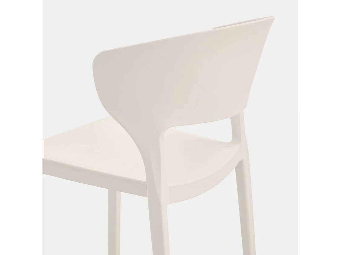 Chaise d'extérieur en plastique beige 48x76 cm-Serin