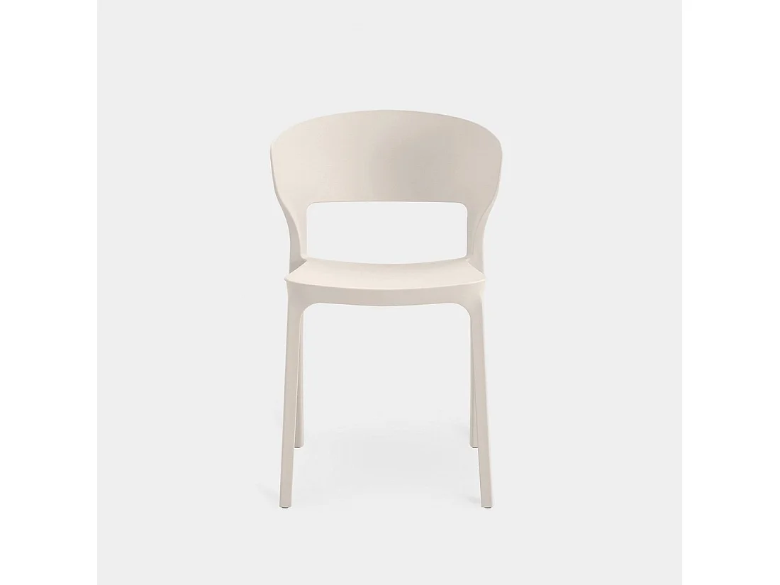 Chaise d'extérieur en plastique beige 48x76 cm-Serin