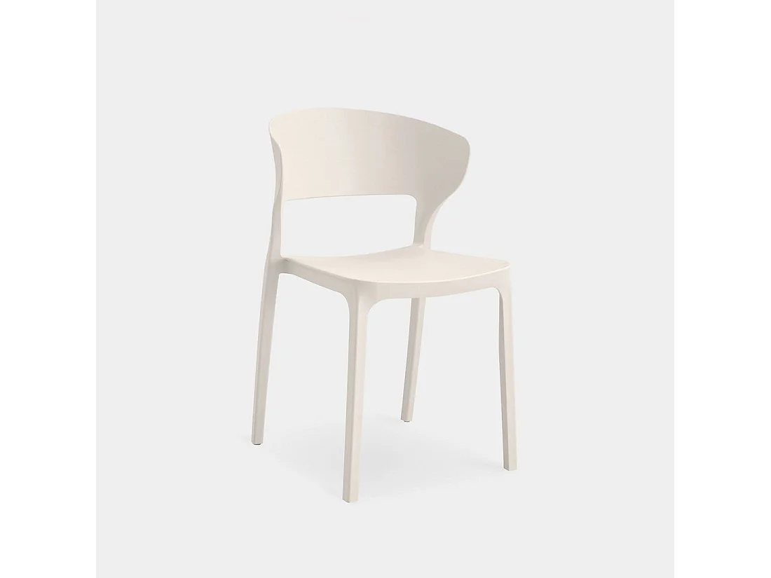 Chaise d'extérieur en plastique beige 48x76 cm-Serin