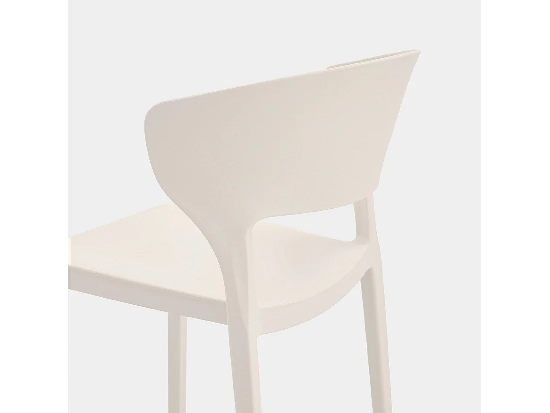 Chaise de cuisine en plastique beige 48x76 cm-Serin