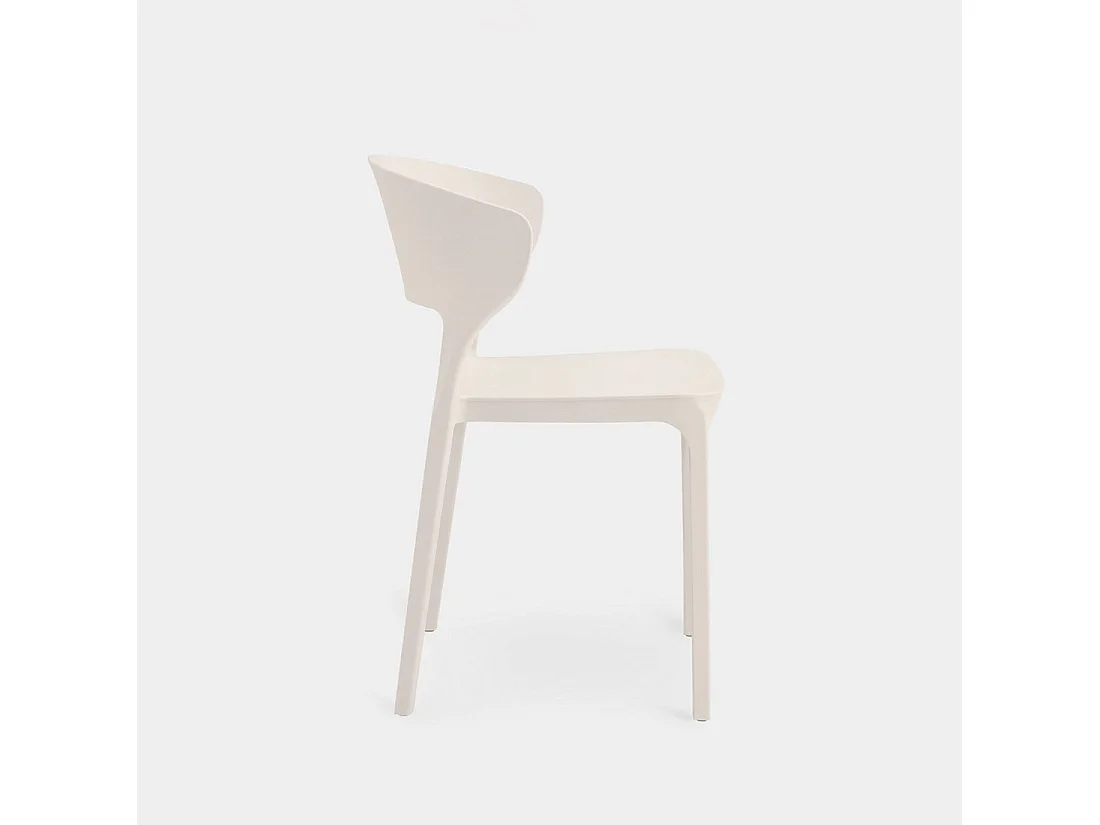 Chaise de cuisine en plastique beige 48x76 cm-Serin