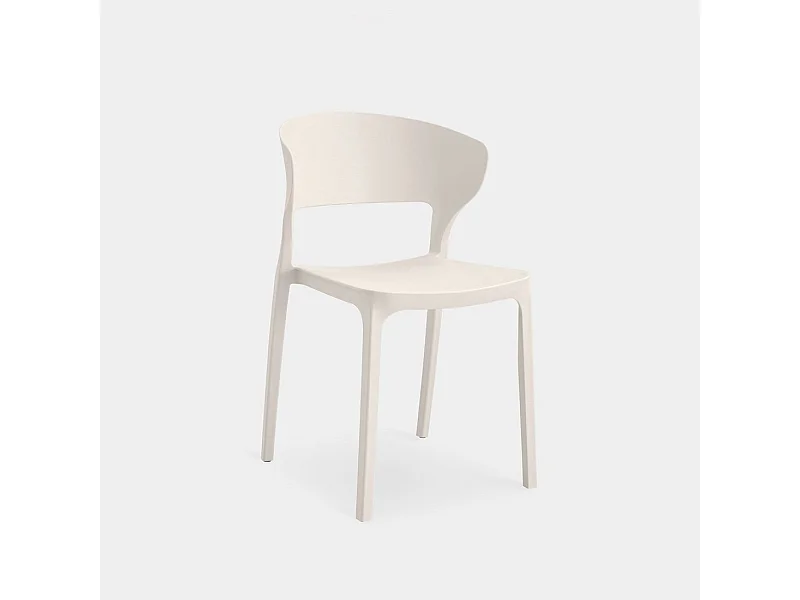 Chaise d'extérieur en plastique beige 48x76 cm-Serin