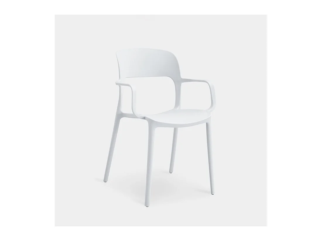 Chaise d'extérieur en plastique blanc 53x83 cm-Klint