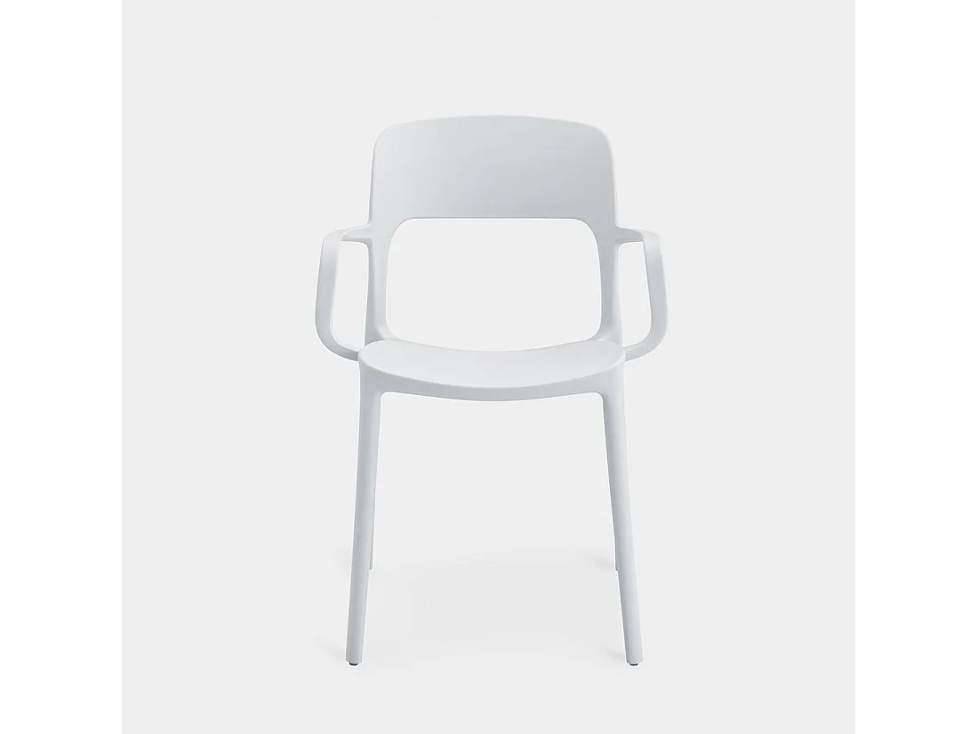 Chaise d'extérieur en plastique blanc 53x83 cm-Klint