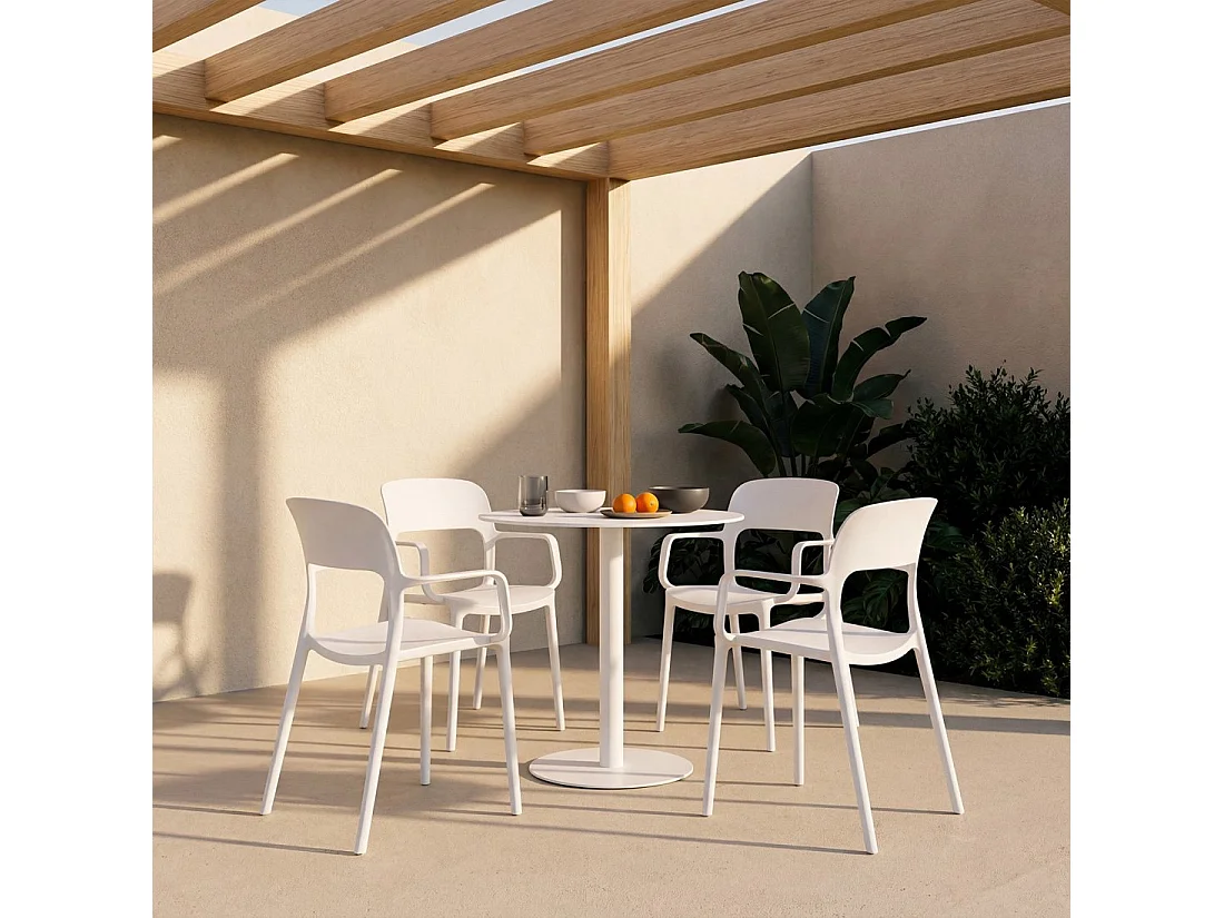Silla de exterior de Plástico Blanco 83 x 53- Klint