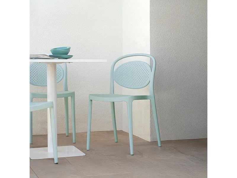 Silla de exterior de Plástico Menta 80 x 43- Kira