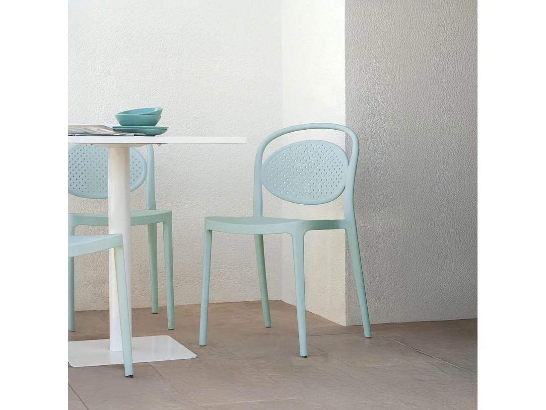 Chaise d'extérieur en plastique menthe 43x80 cm-Kira