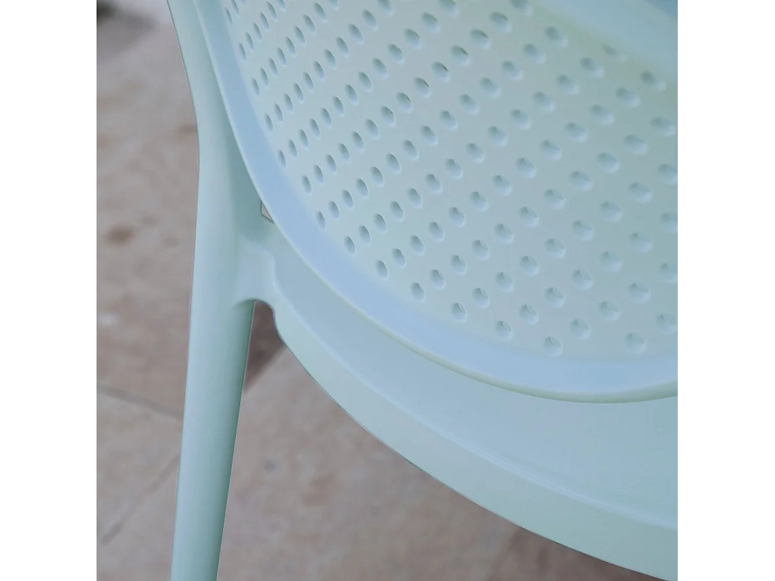 Chaise d'extérieur en plastique menthe 43x80 cm-Kira