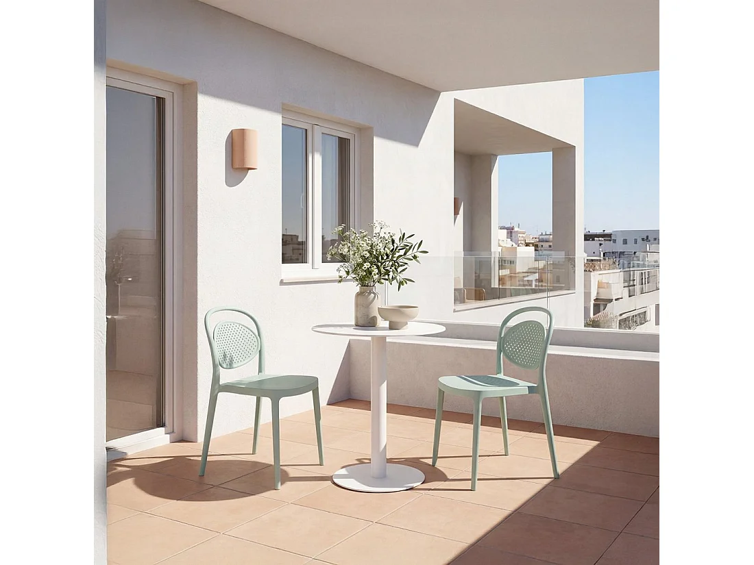 Chaise d'extérieur en plastique menthe 43x80 cm-Kira