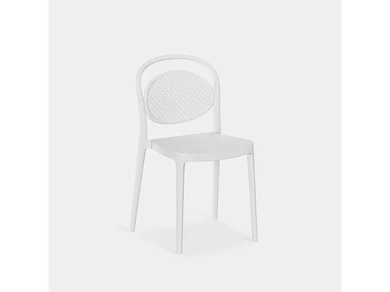 Silla de exterior de Plástico Blanco 80 x 43- Kira