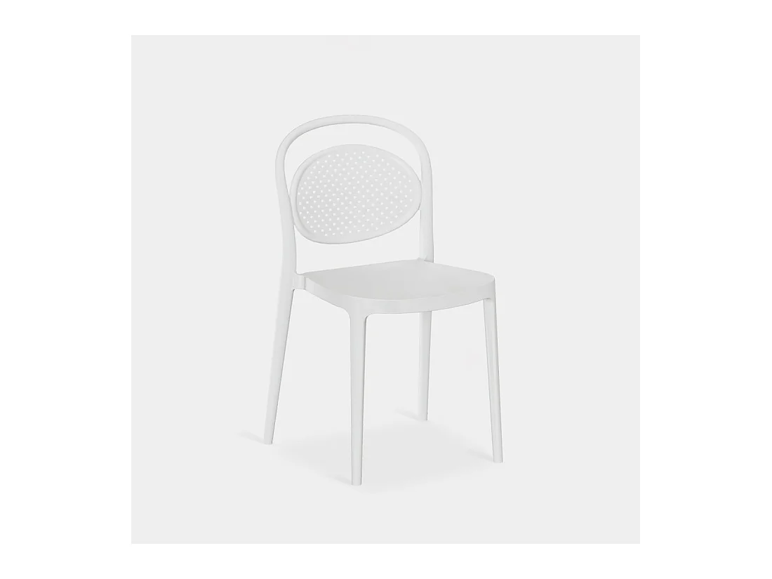 Silla de exterior de Plástico Blanco 80 x 43- Kira