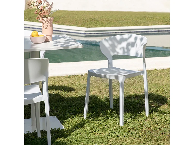 Silla de exterior de Plástico Blanco 76 x 48- Serin