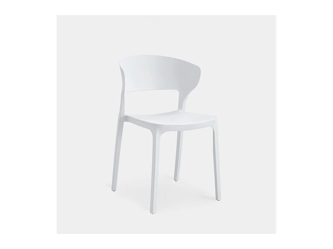 Chaise d'extérieur en plastique blanc 48x76 cm-Serin