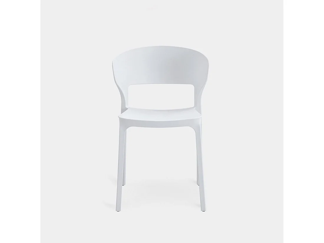 Silla de exterior de Plástico Blanco 76 x 48- Serin