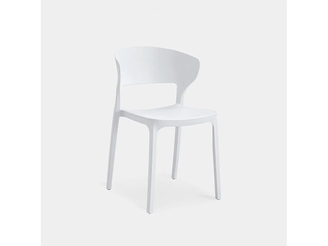 Chaise d'extérieur en plastique blanc 48x76 cm-Serin