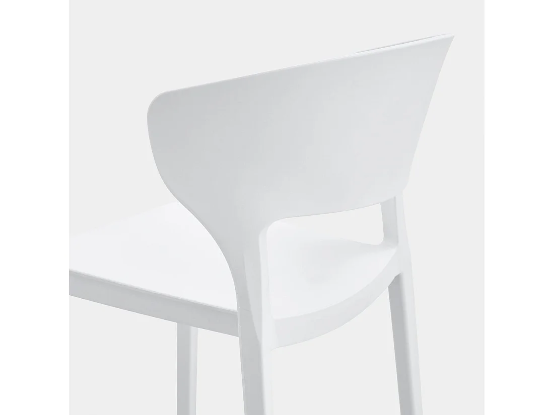 Chaise d'extérieur en plastique blanc 48x76 cm-Serin