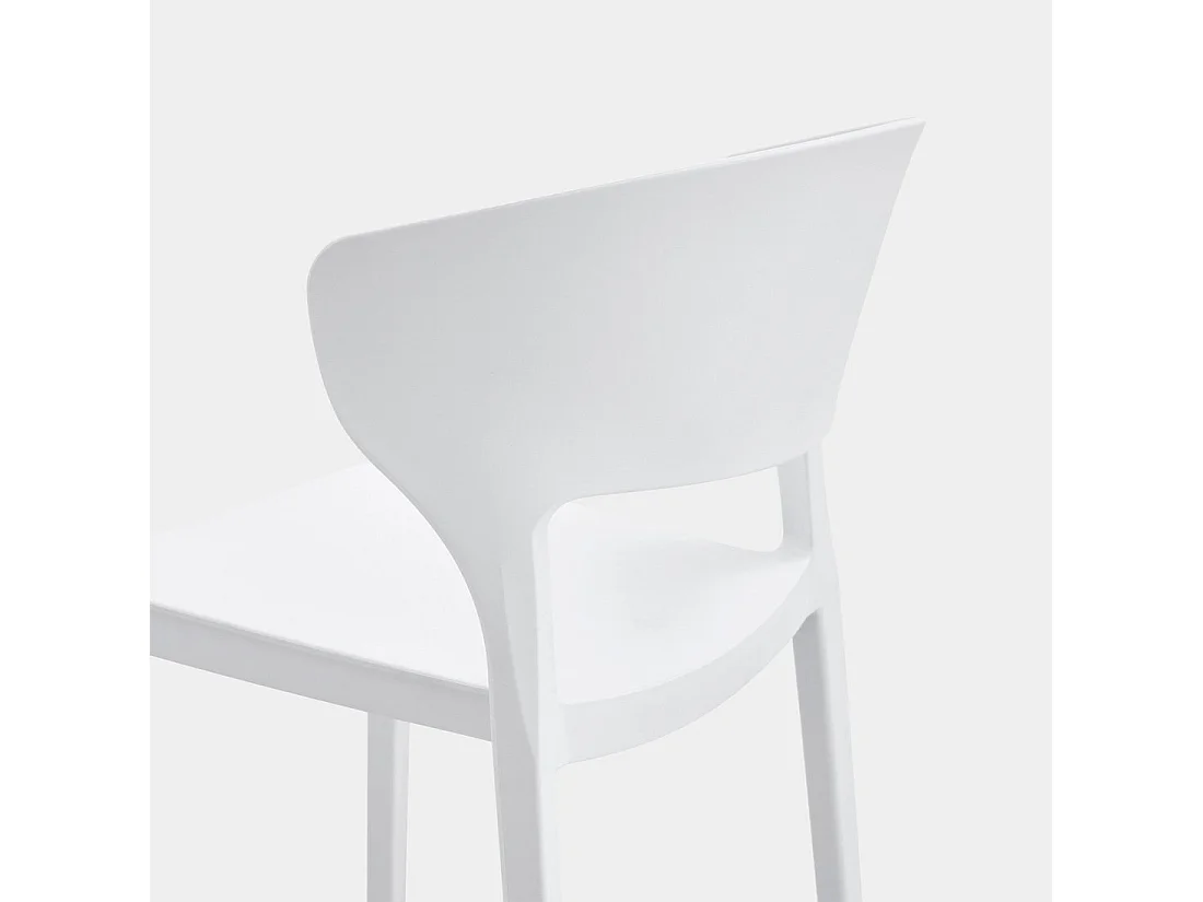 Chaise de cuisine en plastique blanc 48x76 cm-Serin