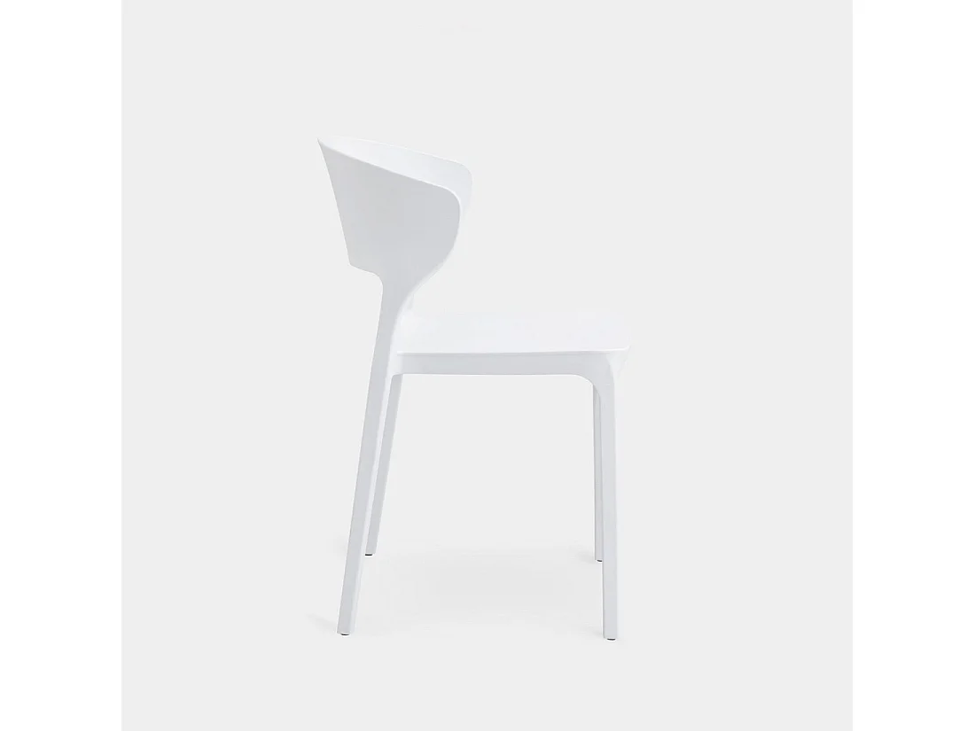 Chaise de cuisine en plastique blanc 48x76 cm-Serin