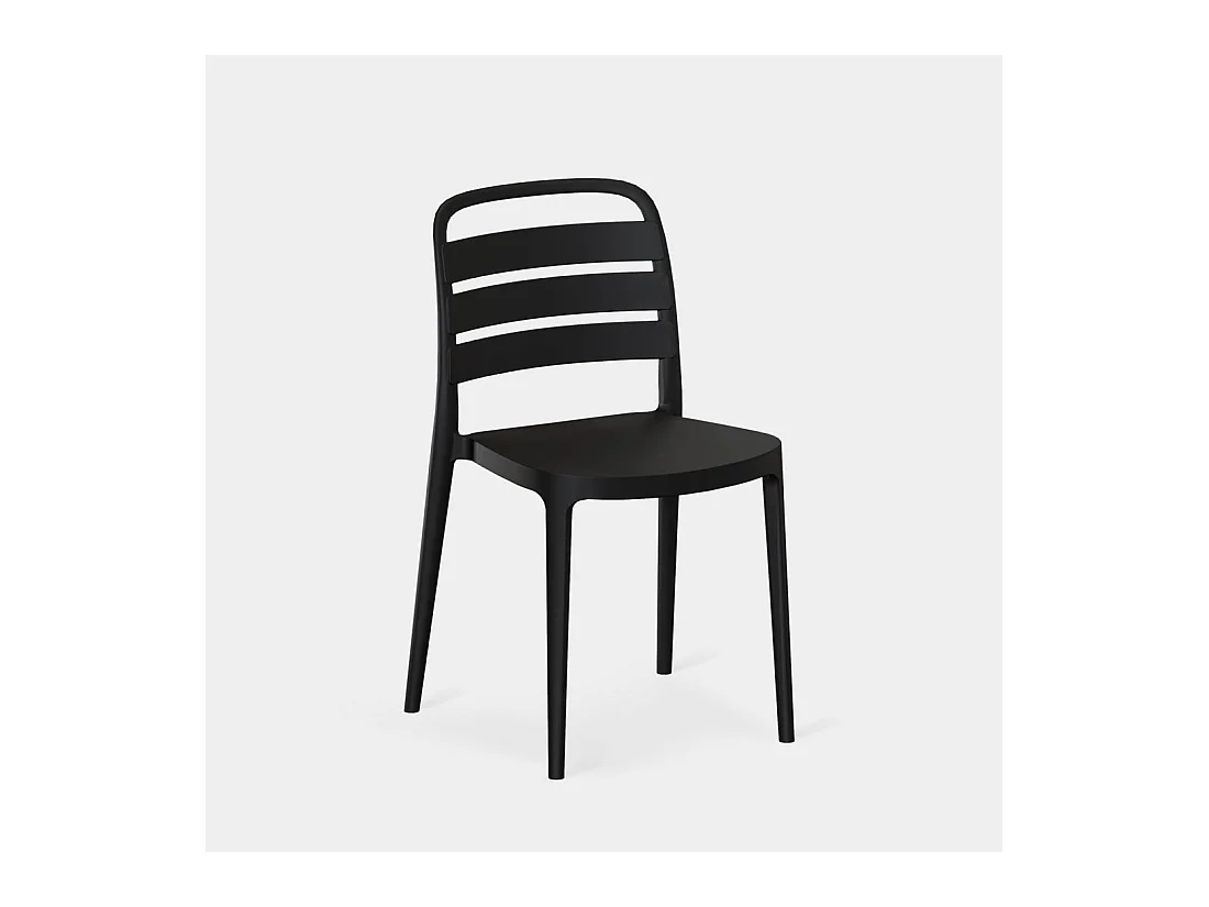Chaise d'extérieur en plastique gris anthracite 42x80 cm-Zira
