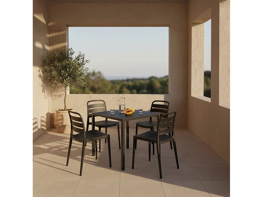 Silla de jardín de Plástico Gris antracita 80 x 42- Zira