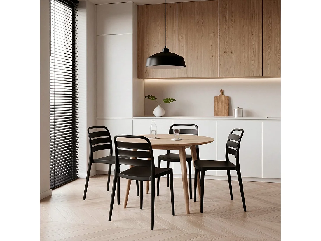 Chaise de cuisine en plastique gris anthracite 42x80 cm-Zira