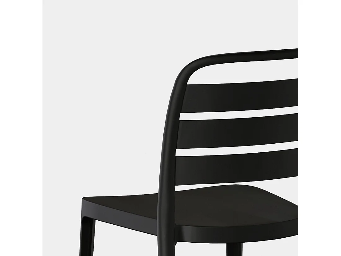 Chaise de cuisine en plastique gris anthracite 42x80 cm-Zira