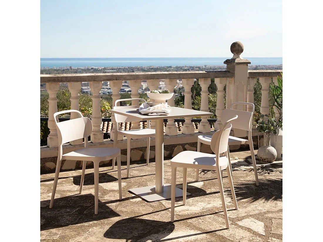 Silla de exterior de Plástico Beige 78 x 47- Edda