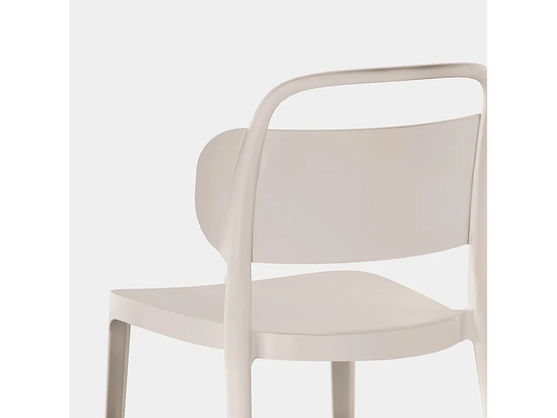 Silla de exterior de Plástico Beige 78 x 47- Edda